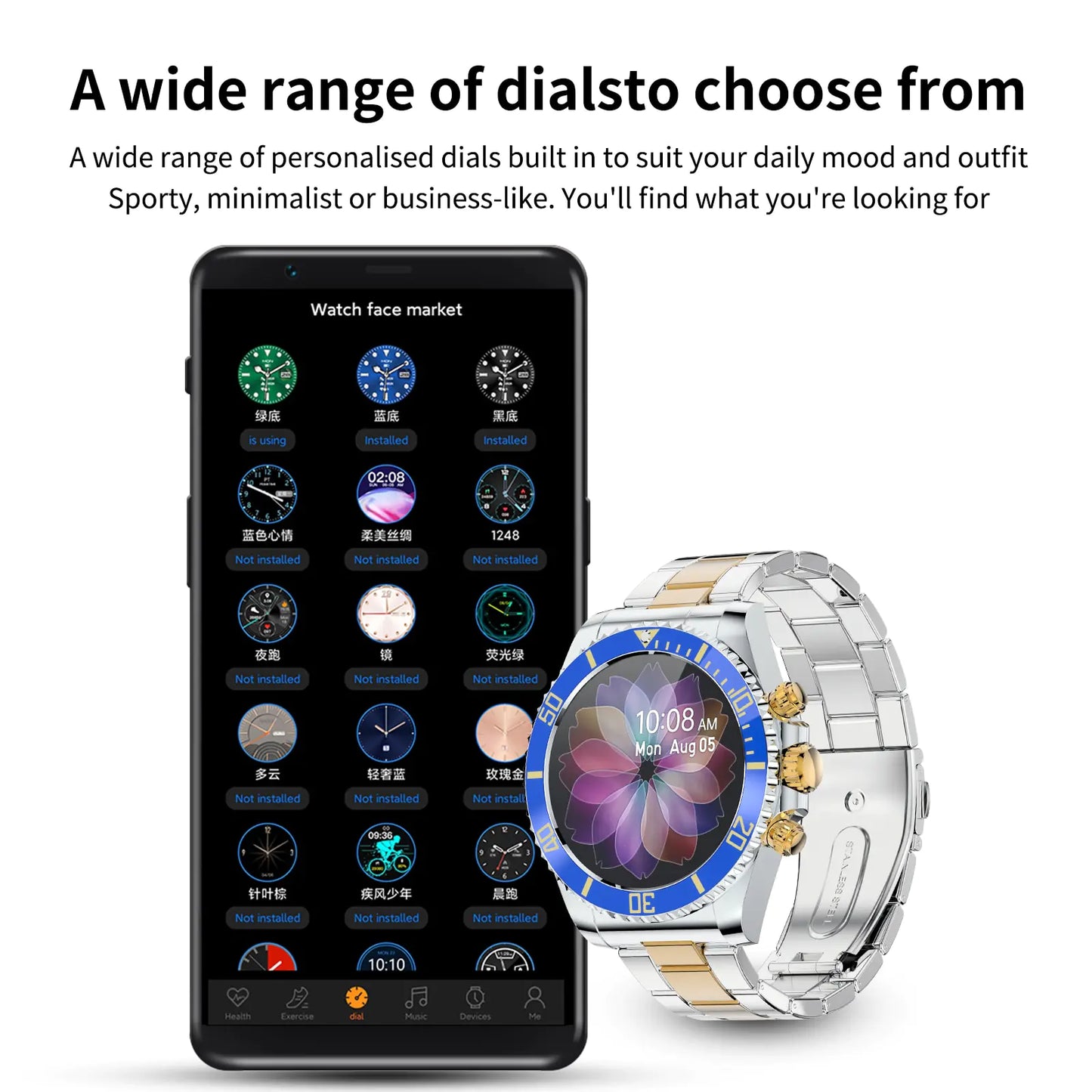Smart watch Bluetooth Call Message Display