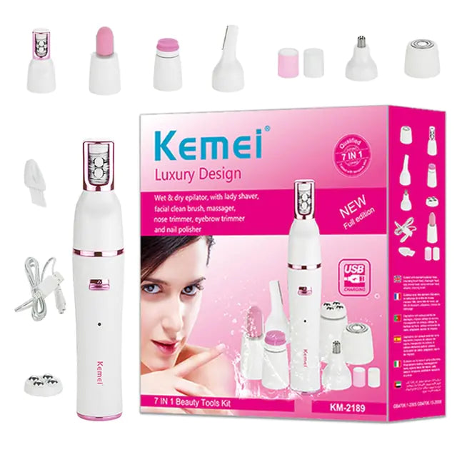 7-in-1 Electric Epilator Facial Hair Remover Kit
