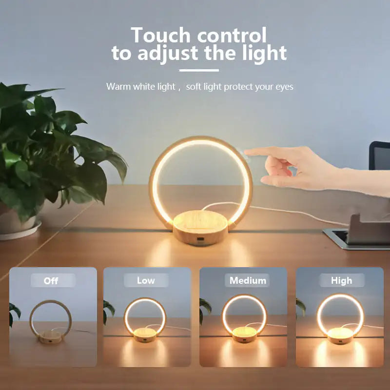 Modern Wooden LED Desk Lamp