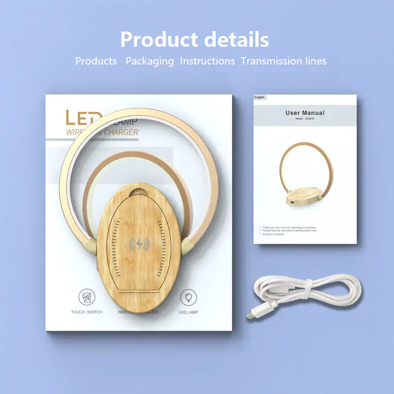 Modern Wooden LED Desk Lamp