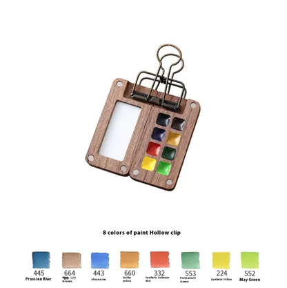 Portable Mini Walnut Watercolor Set