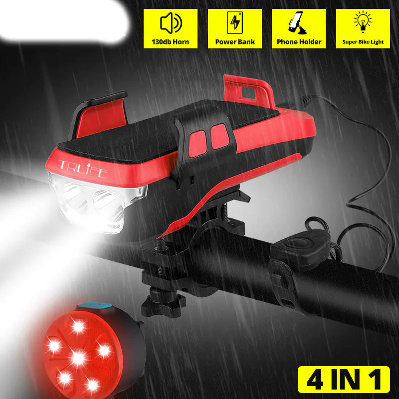USB Rechargeable Bike Light Phone Holder