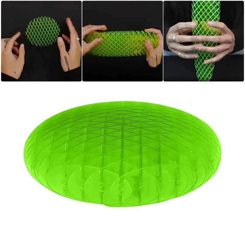 Bright Green Fidget Worm Stress Relief Toy