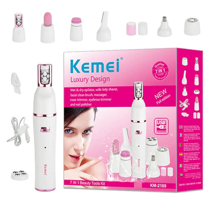 7-in-1 Electric Epilator Facial Hair Remover Kit
