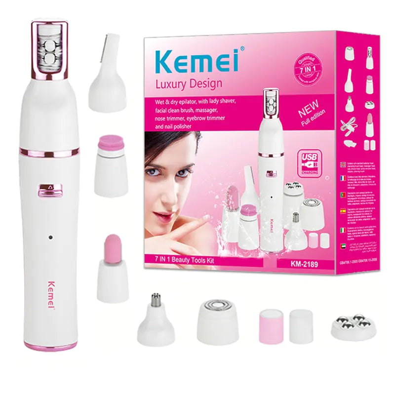 7-in-1 Electric Epilator Facial Hair Remover Kit